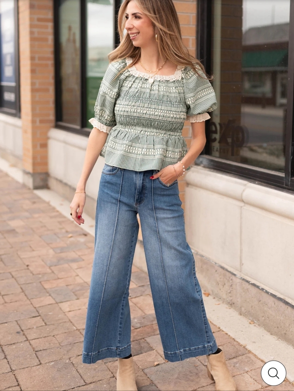 Anniewear Mila High Rise Jeans Wide Leg Front Seam Women’s Jeans Medium